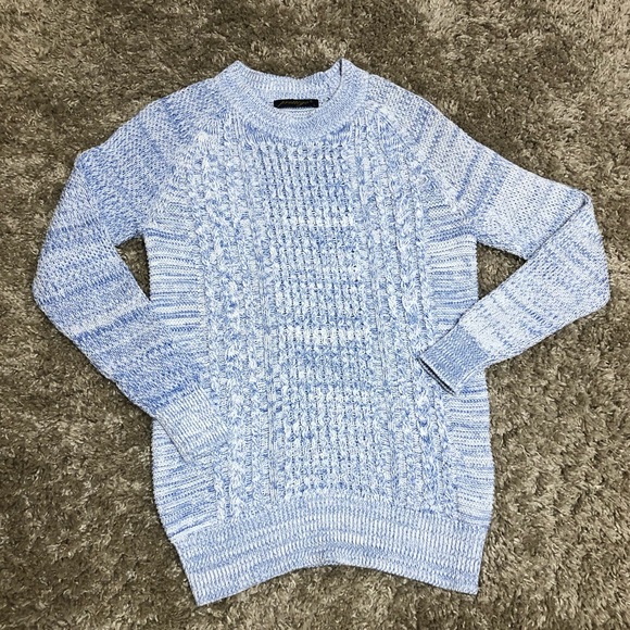 Prettigo Sweaters - Prettigo Knitted Sweater Blue and White